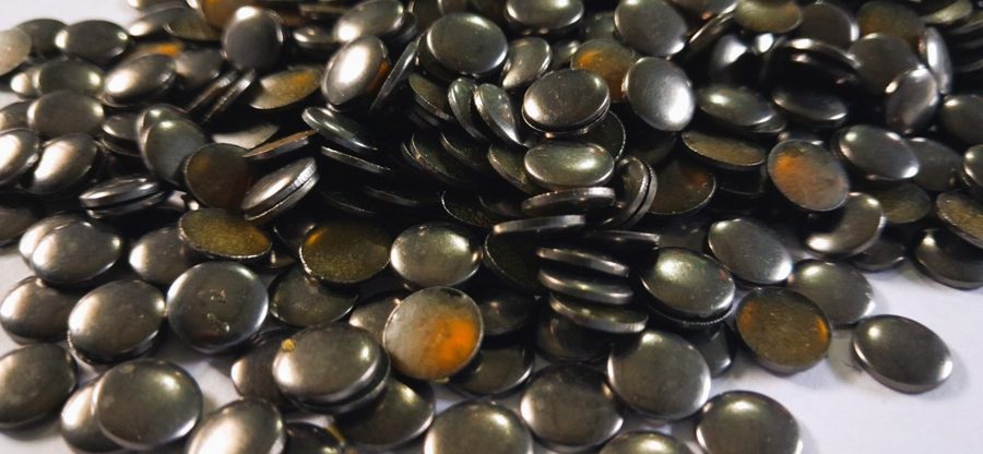 Hotfix copper convex studs - round - Gray 8 mm