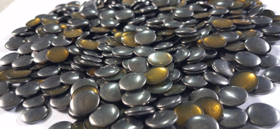 Hotfix copper convex studs - round - Gray 10 mm