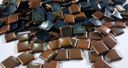 Hotfix copper convex studs - pyramid square - Copper 7 mm