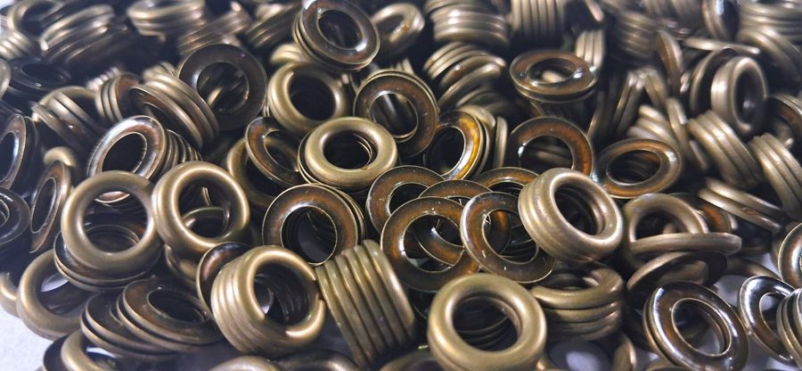 Hotfix copper convex studs - ring - Antique Gold 10 mm