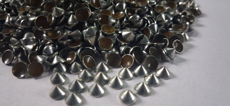 Hotfix copper convex studs - cone - Silver 6 mm