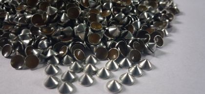 Hotfix copper convex studs - cone - Silver 6 mm