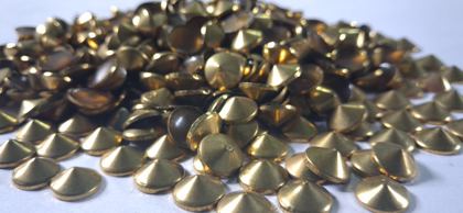 Hotfix copper convex studs - cone - Gold 10 mm