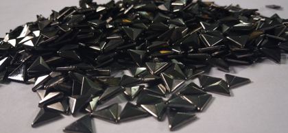 Hotfix copper convex studs - triangle - Antique Silver 10 mm