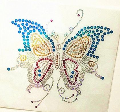 Rhinestone heat-transfer motif - butterfly