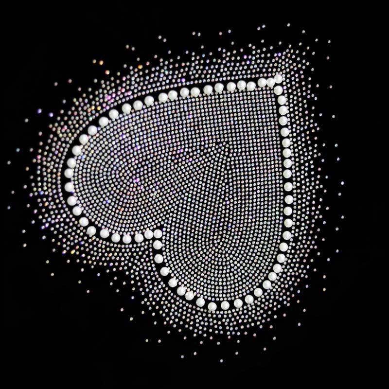 Rhinestone motif - flowers and hearts