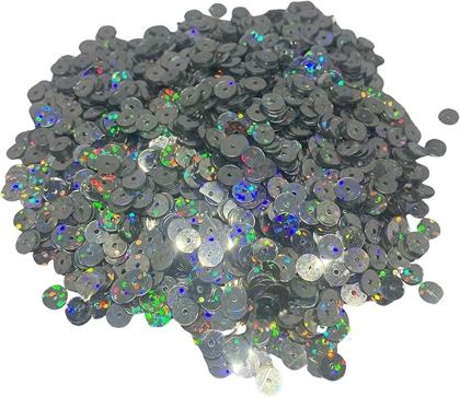 Heat transfer sequins - Silver Hologram 3 mm